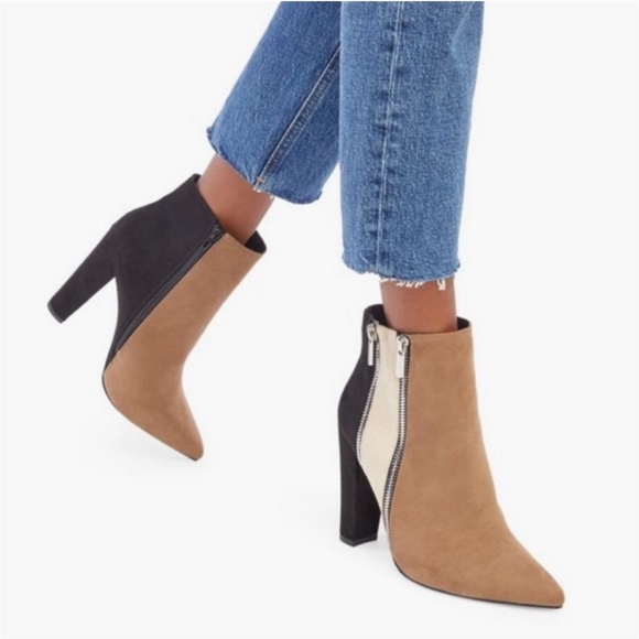 👢 Women's 'Diane' Color Block Ankle Booties - Picture 1 of 9